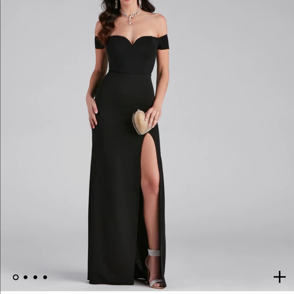 Off shoulder Formal High Slit Dress